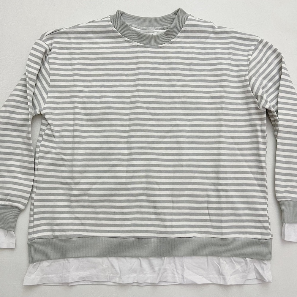 Cali Be Striped Pullover Sweatshirt